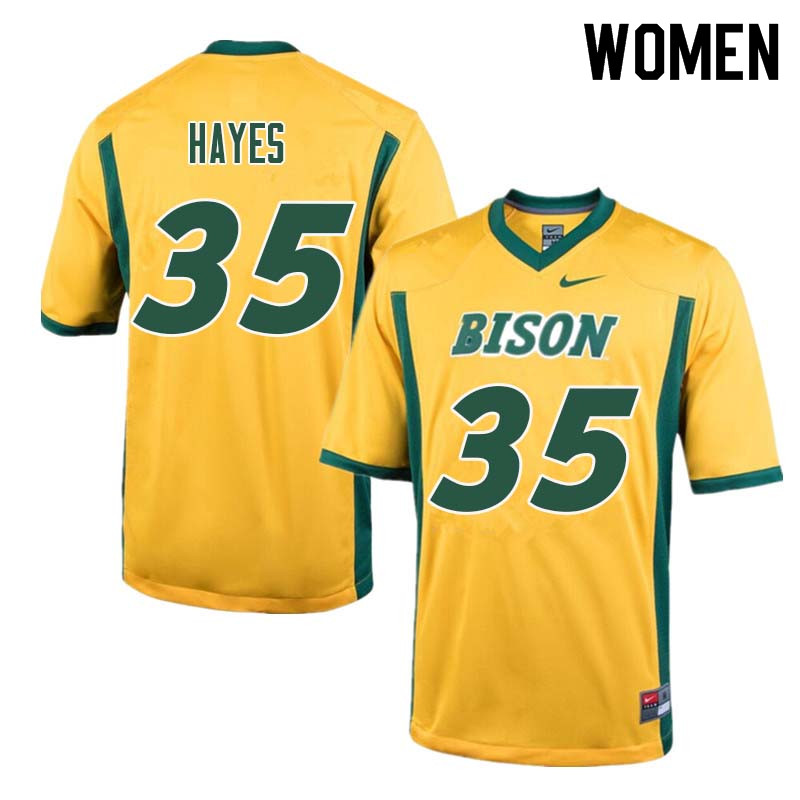Women #35 Josh Hayes North Dakota State Bison College Football Jerseys Sale-Yellow - Click Image to Close